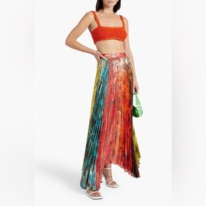 Alice & Olivia Katz Pleated Maxi Skirt in Starburst